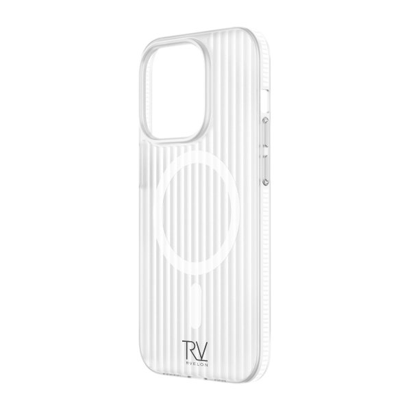 Rvelon iPhone 15 Pro Deksel Korrugerte MagSafe Hvit