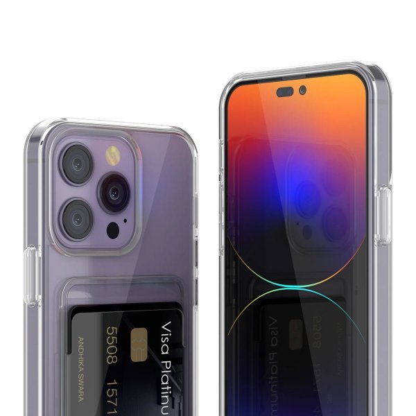 Rvelon iPhone 15 Pro Deksel Kortholder Transparent