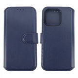 Rvelon iPhone 15 Pro Etui Ekte Skinn Blå