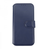Rvelon iPhone 15 Pro Etui Ekte Skinn Blå