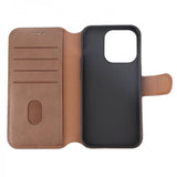 Rvelon iPhone 15 Pro Etui Ekte Skinn Brun