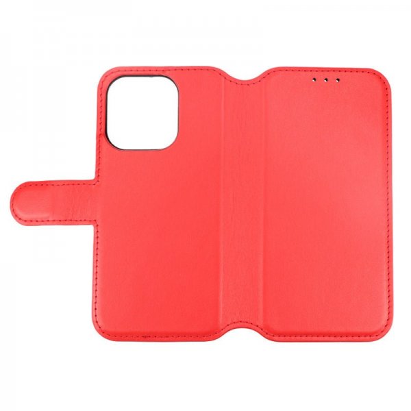 Rvelon iPhone 15 Pro Etui Ekte Skinn Rød