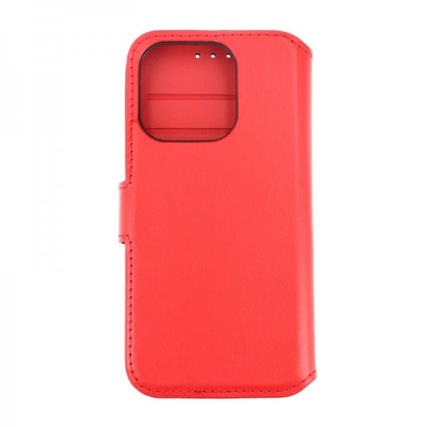 Rvelon iPhone 15 Pro Etui Ekte Skinn Rød