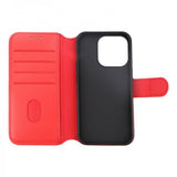 Rvelon iPhone 15 Pro Etui Ekte Skinn Rød