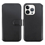 Rvelon iPhone 15 Pro Etui Ekte Skinn Svart