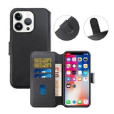 Rvelon iPhone 15 Pro Etui Ekte Skinn Svart