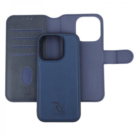 Rvelon iPhone 15 Pro Etui Detachable Wallet Case Blå