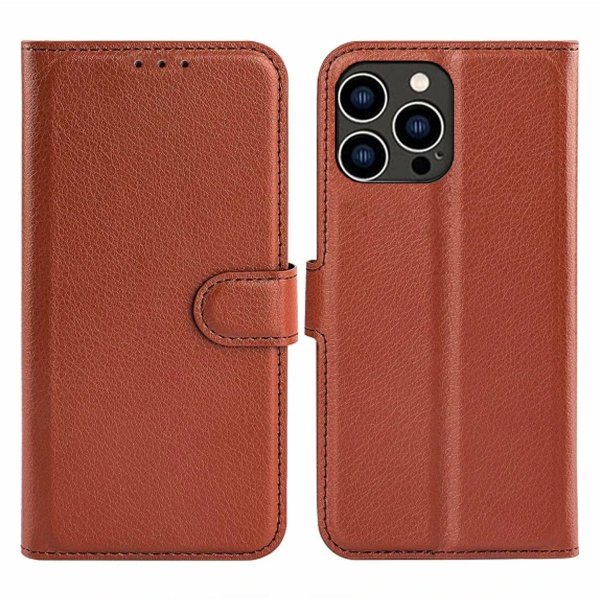 iPhone 15 Pro Etui med Stativ Brun