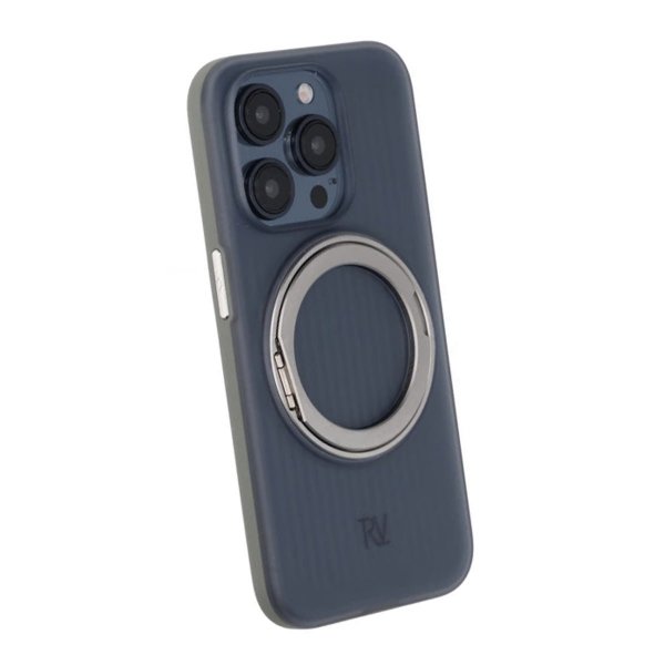 Rvelon iPhone 15 Pro Deksel Roterbart Stativ Grå
