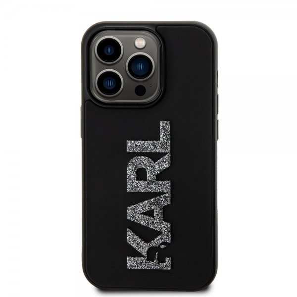 Karl Lagerfeld iPhone 15 Pro Deksel 3D Rubber Karl Svart