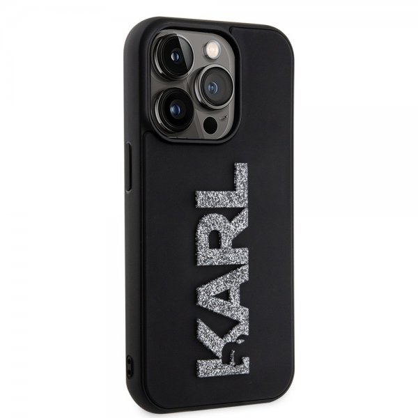 Karl Lagerfeld iPhone 15 Pro Deksel 3D Rubber Karl Svart