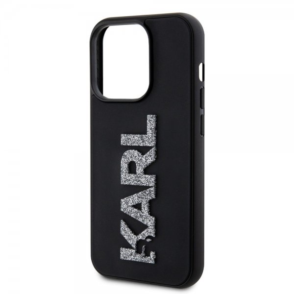 Karl Lagerfeld iPhone 15 Pro Deksel 3D Rubber Karl Svart