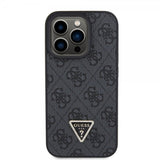 Guess iPhone 15 Pro Deksel 4G Metal Triangle Strass Svart