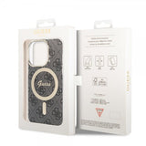 Guess iPhone 15 Pro Deksel 4G Pattern MagSafe Svart