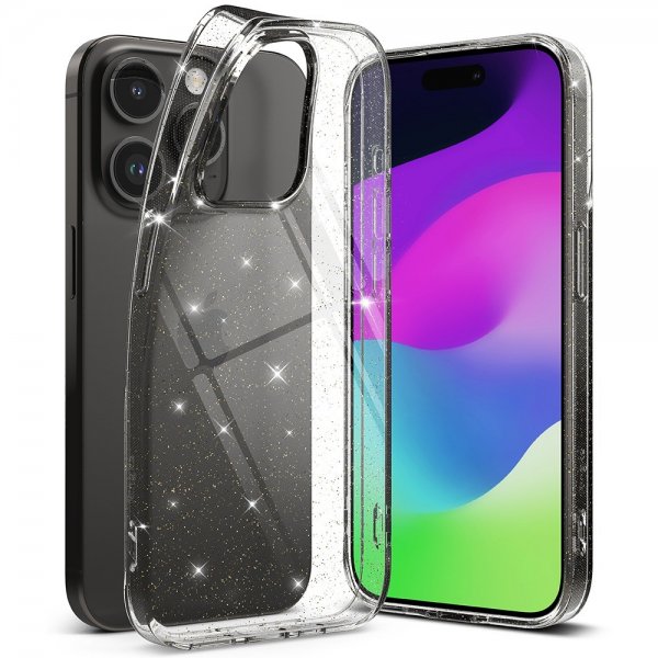Ringke iPhone 15 Pro Deksel Air Glitter Clear