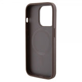 Guess iPhone 15 Pro Deksel Bottom Stripe MagSafe Brun