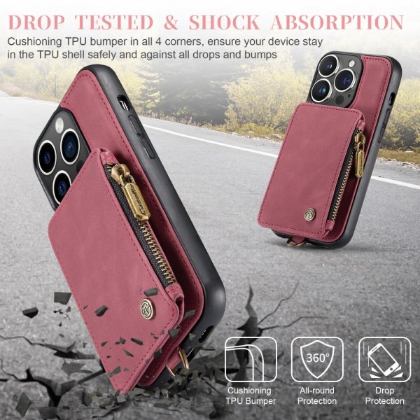 CaseMe iPhone 15 Pro Deksel C20 Series Rød