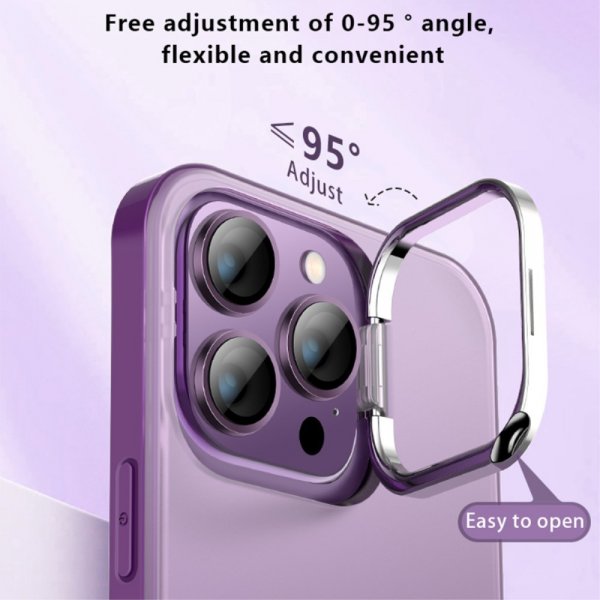 X-Level iPhone 15 Pro Deksel Camera Frame Kickstand Lilla