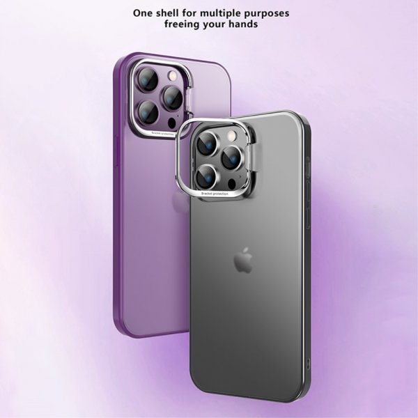 X-Level iPhone 15 Pro Deksel Camera Frame Kickstand Lilla