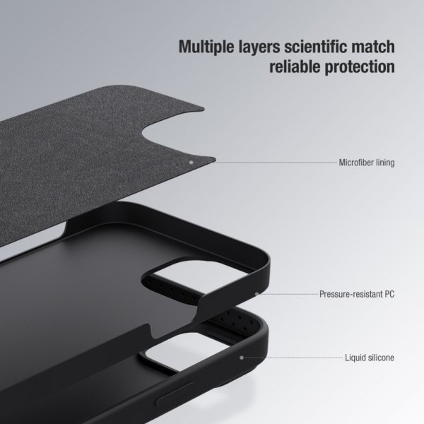 Nillkin iPhone 15 Pro Deksel CamShield Silky Mørklilla
