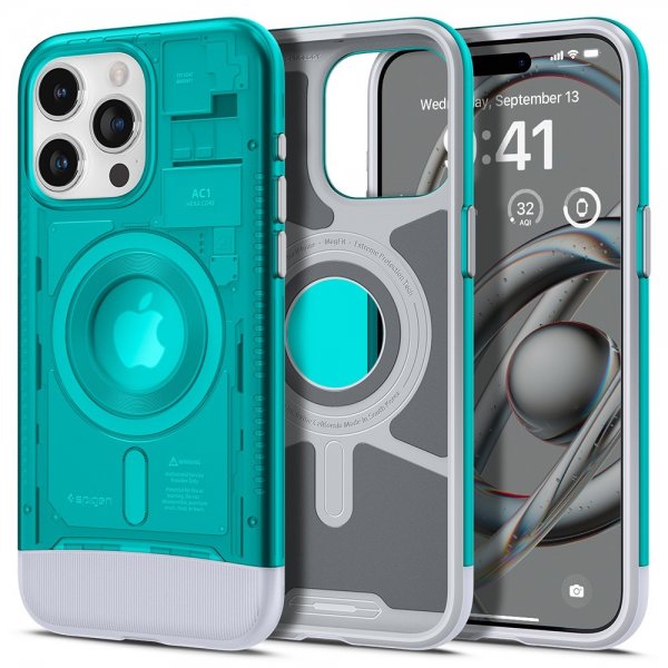 Spigen iPhone 15 Pro Deksel Classic C1 MagFit Bondi Blue