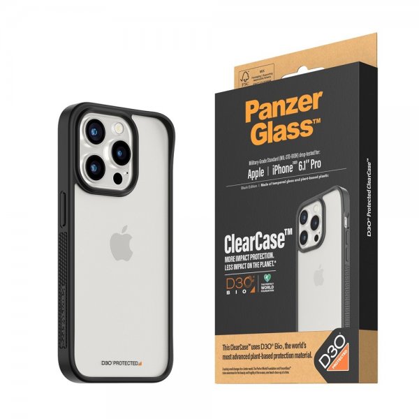 PanzerGlass iPhone 15 Pro Deksel ClearCase D3O Svart