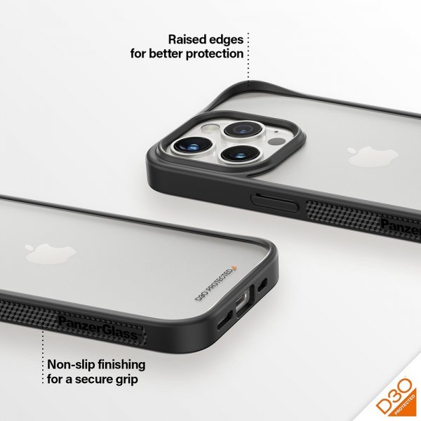 PanzerGlass iPhone 15 Pro Deksel ClearCase D3O Svart
