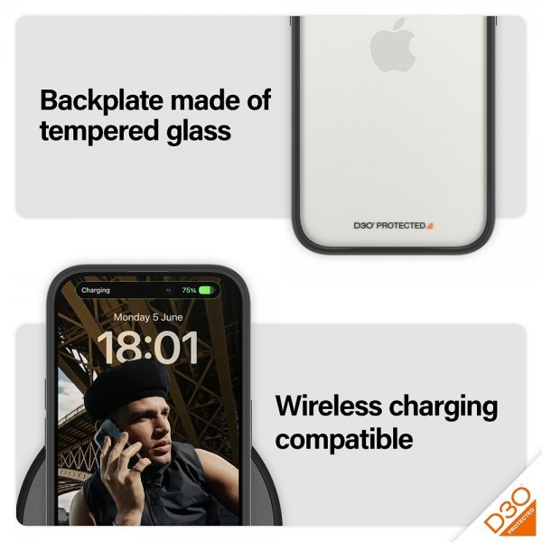 PanzerGlass iPhone 15 Pro Deksel ClearCase D3O Svart