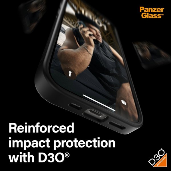 PanzerGlass iPhone 15 Pro Deksel ClearCase D3O Svart