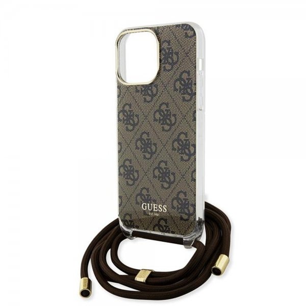Guess iPhone 15 Pro Deksel Crossbody Cord Brun