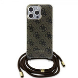 Guess iPhone 15 Pro Deksel Crossbody Cord Brun