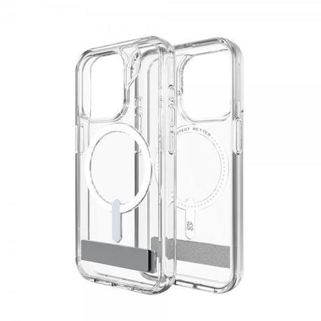 Zagg iPhone 15 Pro Deksel Crystal Palace Snap Kickstand Transparent
