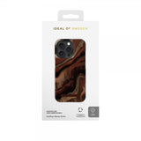 Ideal of Sweden iPhone 15 Pro Deksel Fashion Case MagSafe Dark Amber Marble