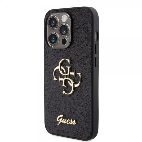 Guess iPhone 15 Pro Deksel Fixed Glitter Svart