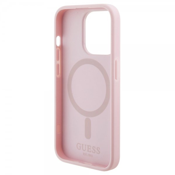 Guess iPhone 15 Pro Deksel G Cube MagSafe Rosa