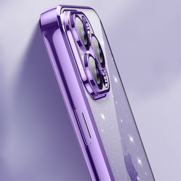 X-Level iPhone 15 Pro Deksel Glitter Transparent Svart