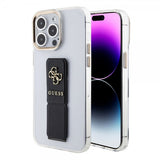 Guess iPhone 15 Deksel Grip Stand Clear Transparent