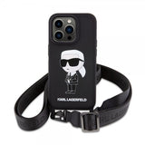 Karl Lagerfeld iPhone 15 Pro Deksel Ikonik Crossbody Svart