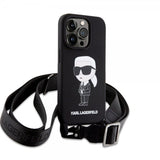 Karl Lagerfeld iPhone 15 Pro Deksel Ikonik Crossbody Svart
