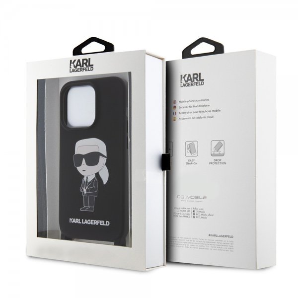 Karl Lagerfeld iPhone 15 Pro Deksel Ikonik Crossbody Svart
