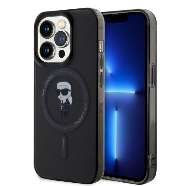 Karl Lagerfeld iPhone 15 Pro Deksel Ikonik MagSafe Svart