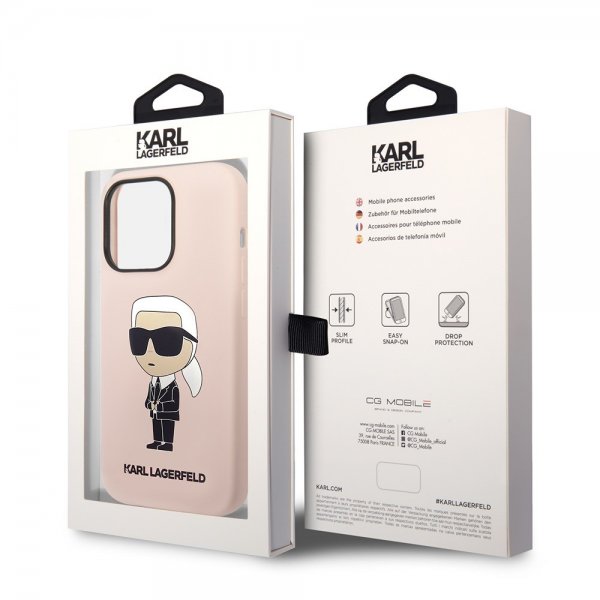 Karl Lagerfeld iPhone 15 Pro Deksel Ikonik NFT Rosa