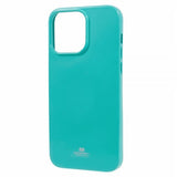 Mercury iPhone 15 Pro Deksel Jelly Glitter Cyan