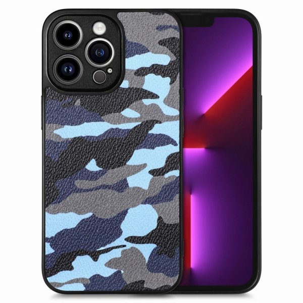 iPhone 15 Pro Deksel Kamuflasje Blå