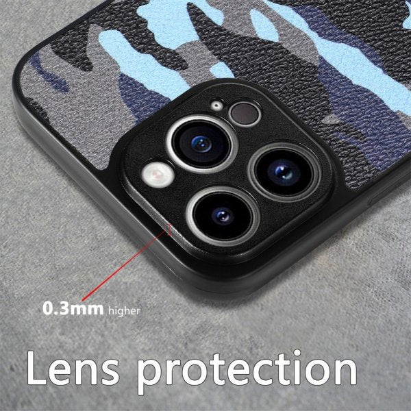 iPhone 15 Pro Deksel Kamuflasje Blå