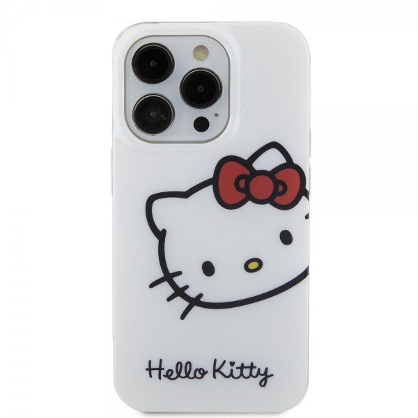 Hello Kitty iPhone 15 Pro Deksel Kitty Logo Hvit