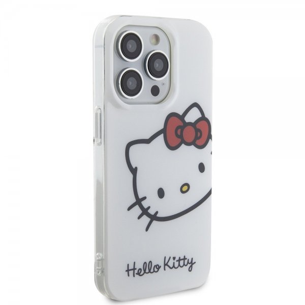 Hello Kitty iPhone 15 Pro Deksel Kitty Logo Hvit