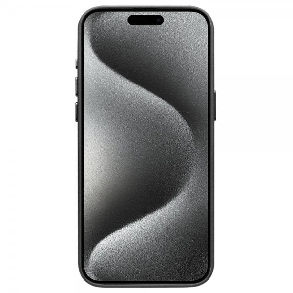 Qialino iPhone 15 Pro Deksel Kunstlæder MagSafe Svart