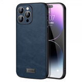 Sulada iPhone 15 Pro Deksel Skinntekstur Blå