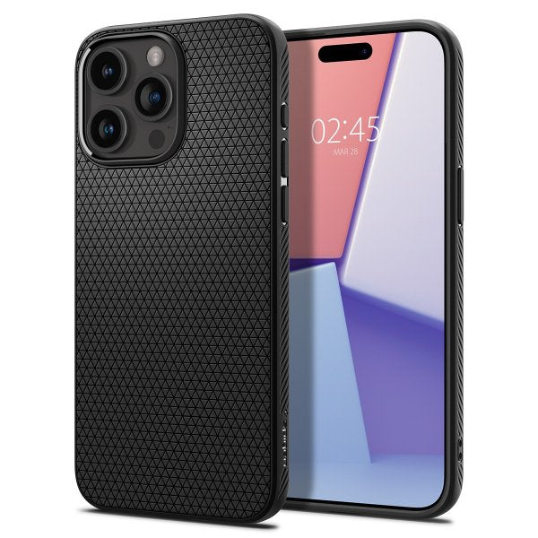 Spigen iPhone 15 Pro Deksel Liquid Air Matte Black